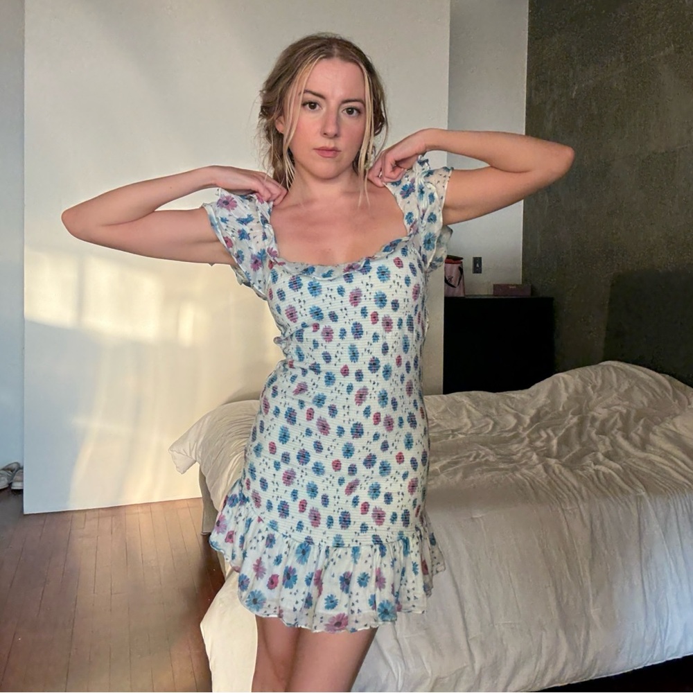 LoveShackFancy Kodie Mini Dress in Deep Cotton Candy